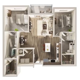 2 beds, 2 baths, 1,176 sqft, $1,725