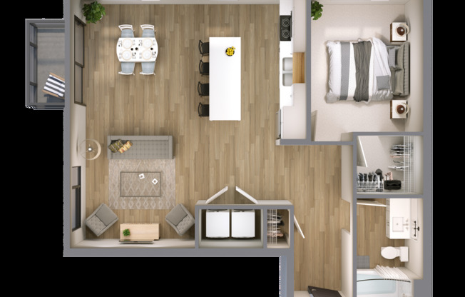 1 bed, 1 bath, 842 sqft, $1,600, Unit 316