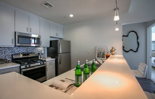 Modern, Stainless Steel Appliances and Gas Range, at Legendary Glendale Apartments, 300 N Central Ave, CA