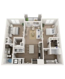 2 beds, 2 baths, 1,131 sqft, $2,101