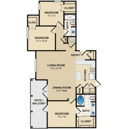 3 beds, 2 baths, 1,356 sqft, $2,607