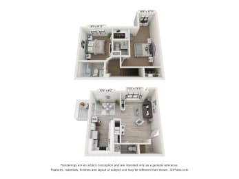 2 beds, 1.5 baths, 1,100 sqft, $1,749