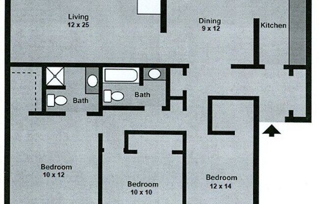 3 beds, 2 baths, 1,350 sqft, $1,150, Unit 34