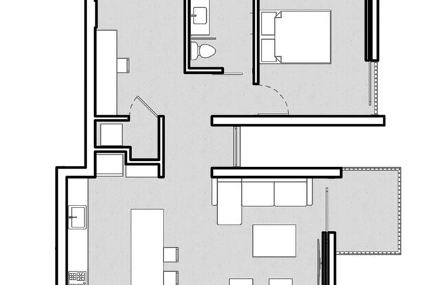 1 bed, 1 bath, 885 sqft, $4,595, Unit 708