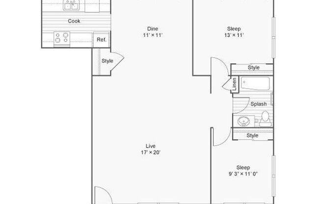 2 beds, 1 bath, 910 sqft, $1,925, Unit 16