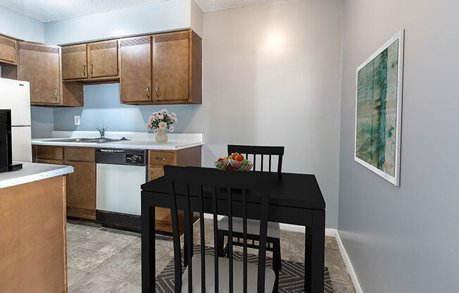 dining room and kitchen