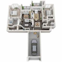 2 beds, 2 baths, 1,241 sqft, $1,589