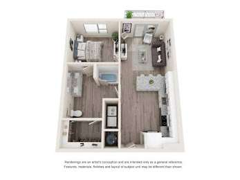 1 bed, 1 bath, 750 sqft, $1,365