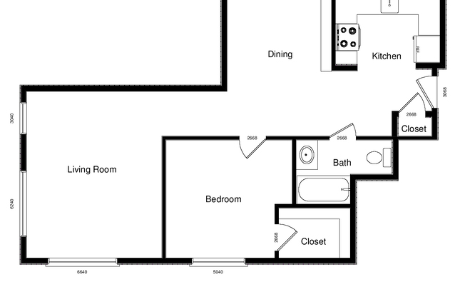 1 bed, 1 bath, 702 sqft, $1,295, Unit 101