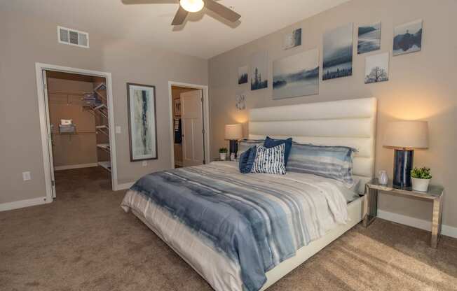 Bedroom with ceiling fan and lights1 at Level 25 at Cactus by Picerne, Nevada, 89141