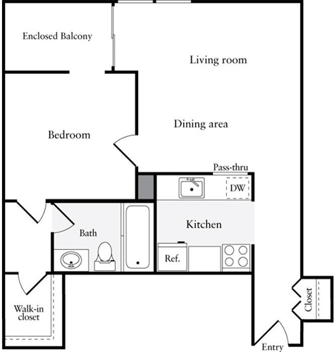1 bed, 1 bath, 645 sqft, $3,750, Unit 2211