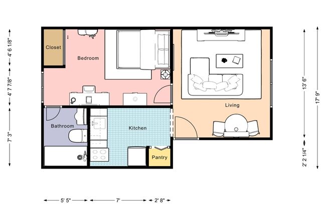 1 bed, 1 bath, 480 sqft, $750, Unit 1009-1A