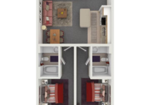 2 beds, 2 baths, 872 sqft, $1,548, Unit 355