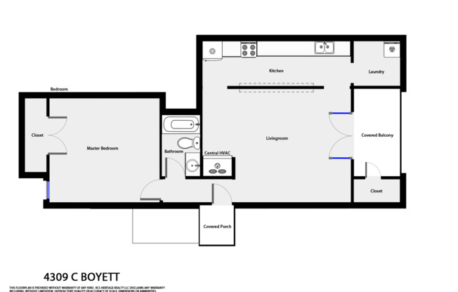 1 bed, 1 bath, 625 sqft, $675, Unit 4309C