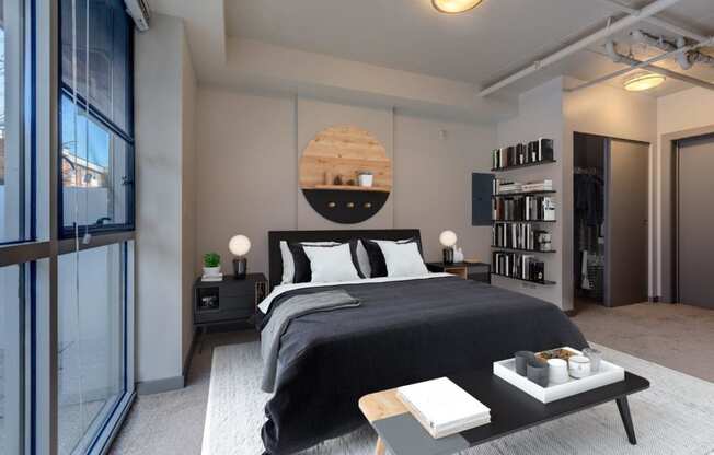Koi Apartments in Ballard, Washington Model Bedroom