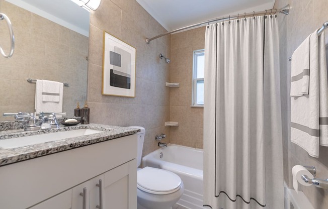 Bathroom With Bathtub at Monon Living, Indianapolis, IN, 46220
