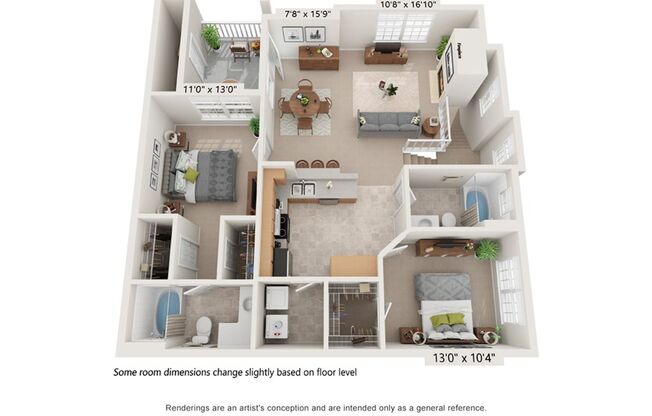 2 beds, 2 baths, 1,142 sqft, $2,100, Unit 1035-302