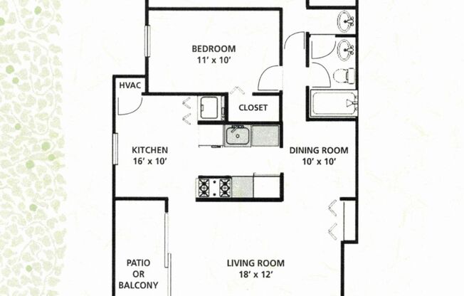 2 beds, 1 bath, 1,069 sqft, $2,545