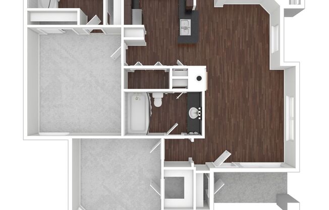 2 beds, 2 baths, 1,091 sqft, $1,550