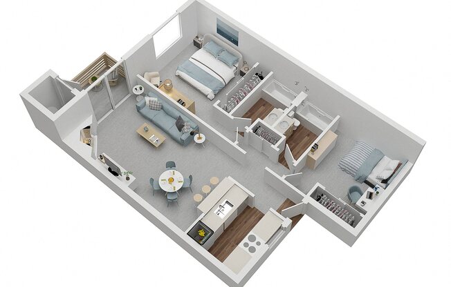 2 beds, 2 baths, 903 sqft, $2,239