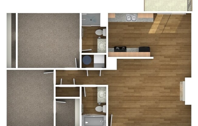 2 beds, 2 baths, 975 sqft, $1,600