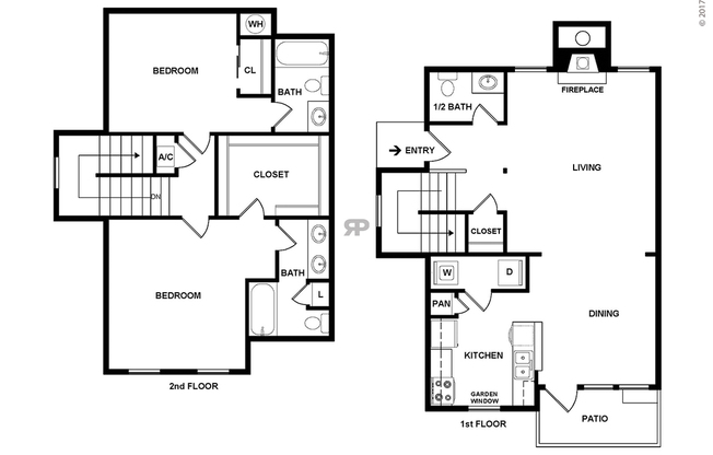 2 beds, 2.5 baths, 1,335 sqft, $1,309