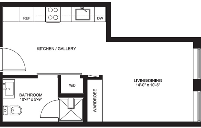 Studio, 1 bath, 358 sqft, $1,346