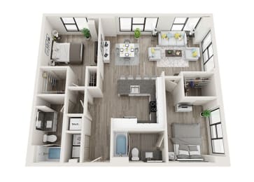 2 beds, 2 baths, 1,210 sqft, $2,541