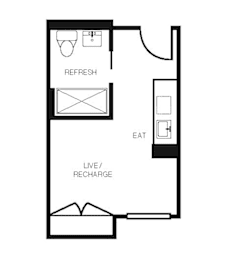 Studio, 1 bath, 255 sqft, $1,440