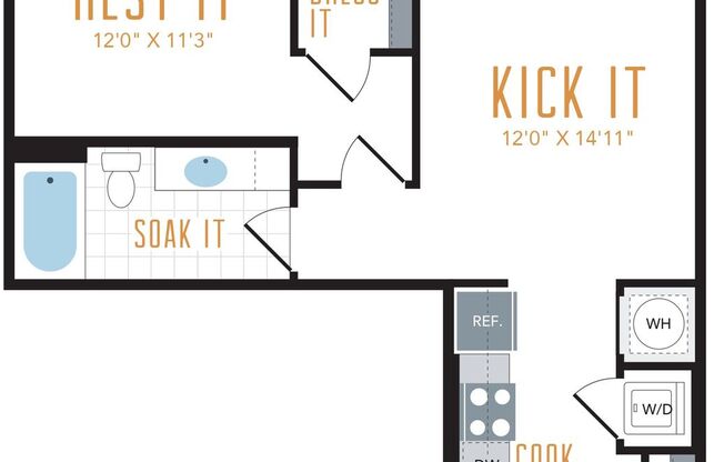 1 bed, 1 bath, 654 sqft, $2,430