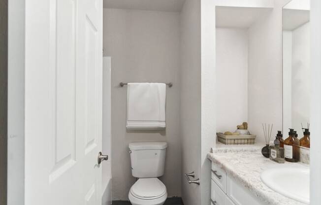 Model apartment bathroom and sink