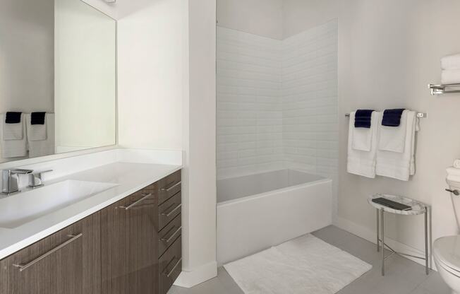 Spa inspired bathrooms at Edison on the Charles by Windsor, Waltham, 02453