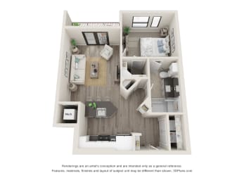 1 bed, 1 bath, 681 sqft, $1,700
