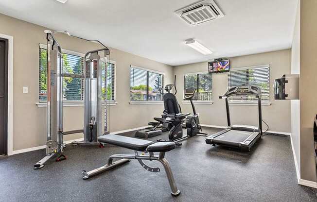 Fitness center at Woodland Villa, Westland MI by 96 and 275