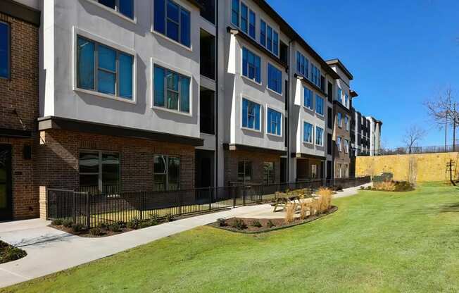 Outdoor Walking Path with Picnic Tables