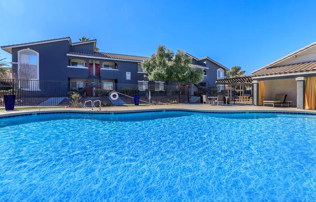 Shimmering swimming pool at Sunset Hills in Henderson, Nevada