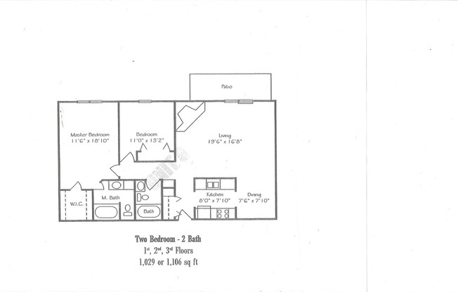 2 beds, 2 baths, 1,029 sqft, $1,249, Unit 2970-003