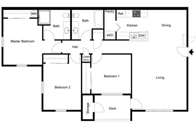 3 beds, 2 baths, 1,271 sqft, $1,974