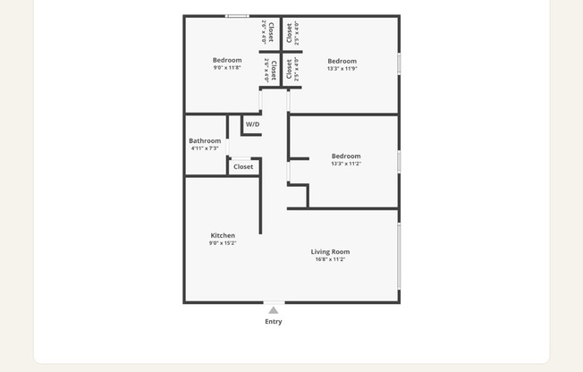 3 beds, 1 bath, 1,100 sqft, $1,100
