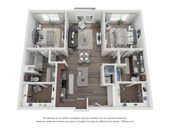 2 beds, 2 baths, 1,082 sqft, $1,904