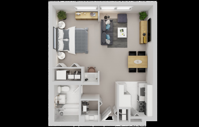 Studio, 1 bath, 530 sqft, $1,072, Unit 502