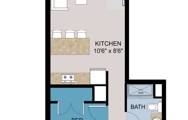 1 bed, 1 bath, 664 sqft, $2,500, Unit Unit 319