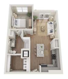 1 bed, 1 bath, 792 sqft, $1,499