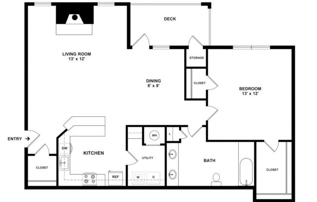1 bed, 1 bath, 875 sqft, $1,360