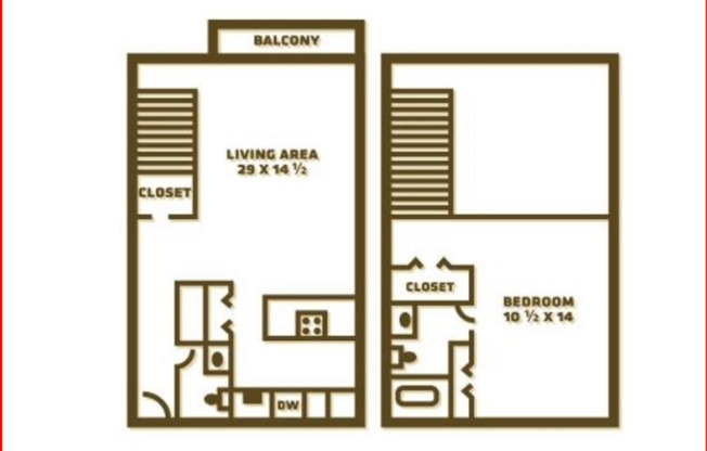 1 bed, 1.5 baths, 786 sqft, $845, Unit 407