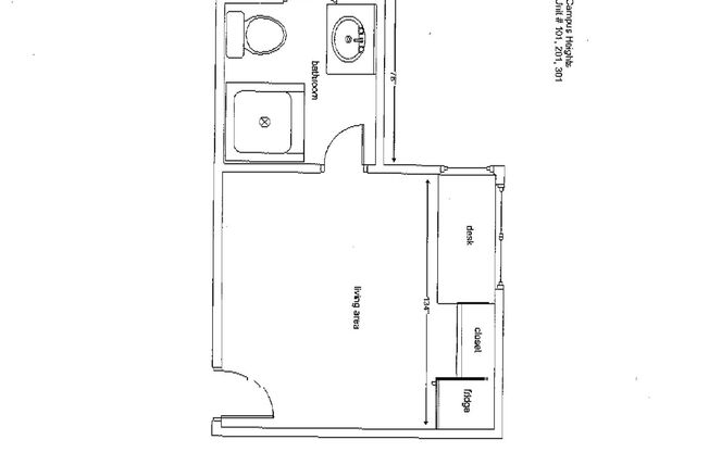 Studio, 1 bath, 220 sqft, $949, Unit 209
