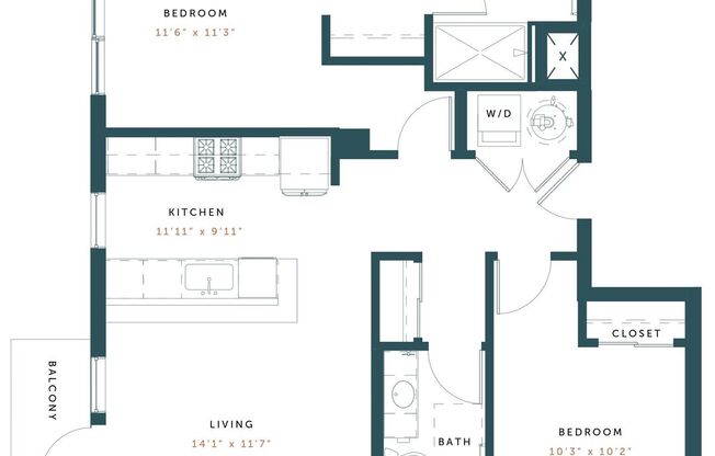 2 beds, 2 baths, 949 sqft, $2,200, Unit 101