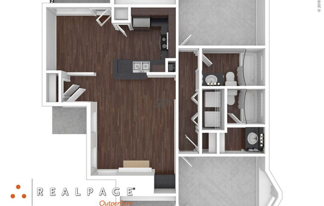 2 beds, 2 baths, 1,004 sqft, $1,115