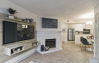 Living Room Remodel With Fireplace at Alvista Trailside Apartments, Englewood, 80110