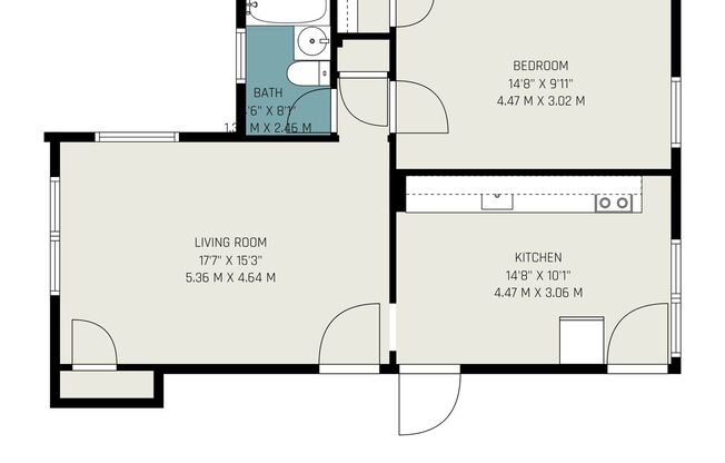 1 bed, 1 bath, $750, Unit D